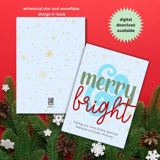 Zakelijke Kerstkaart Merry & Bright