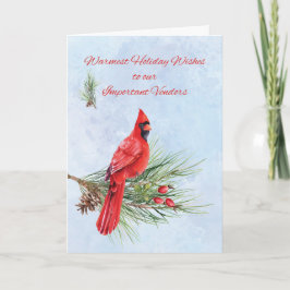 Zakelijke kerstkaart met kardinaal kaart