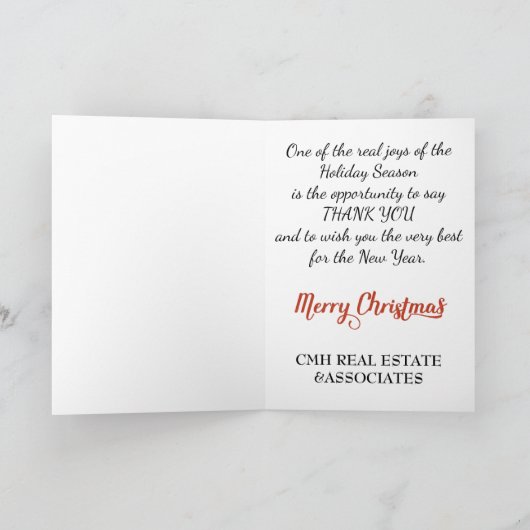 Zakelijke kerstKaart met kerstmis Feestdagen Kaart (Binnen)