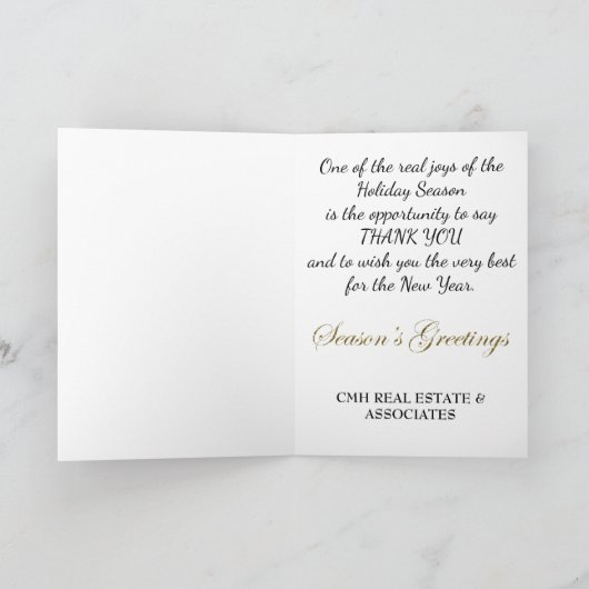 Zakelijke kerstKaart met kerstmis Feestdagen Kaart (Binnen)