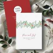 Zakelijke kerstkaarten Botanische hulst & bessen Feestdagenkaart