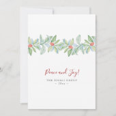 Zakelijke kerstkaarten Botanische hulst & bessen Feestdagenkaart (Voorkant)