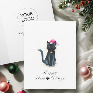 Zakelijke kerstkaarten met logo Zwarte Kat Feestdagen Kaart