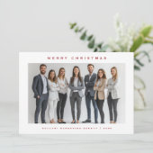 Zakelijke kerstkaarten van foto bedrijven met logo feestdagenkaart (Staand voorkant)