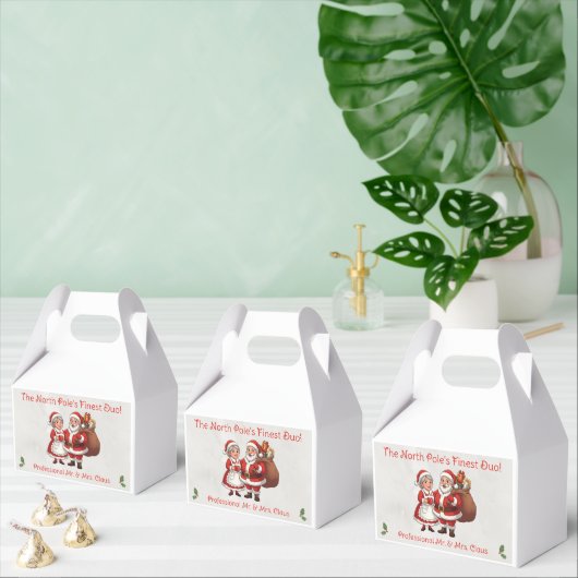 Zakelijke kerstman visitekaart Mr&Mrs Claus Bedankdoosjes (Meervoudige)