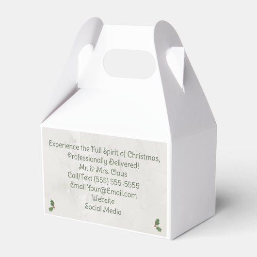 Zakelijke kerstman visitekaart Mr&Mrs Claus Bedankdoosjes (Achterkant)