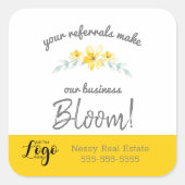 zakelijke kerstmarketing cadeau business bloom vierkante sticker (Voorkant)
