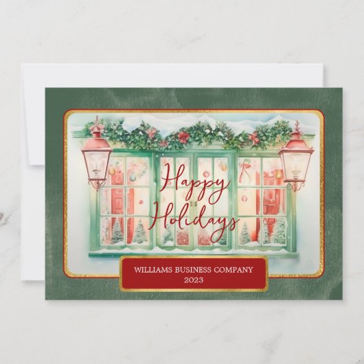 Zakelijke Kerstmis Holly prettige feestdagen | Bes Feestdagenkaart (Voorkant)