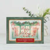 Zakelijke Kerstmis Holly prettige feestdagen | Bes Feestdagenkaart (Staand voorkant)