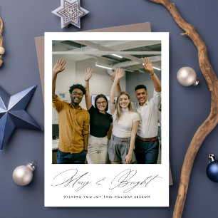 Zakelijke Kerstmis Modern Corporate Merry & Bright Feestdagenkaart