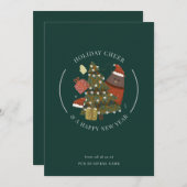 Zakelijke Kerstmis Modern grillig Corporate Feestdagenkaart (Voorkant / Achterkant)