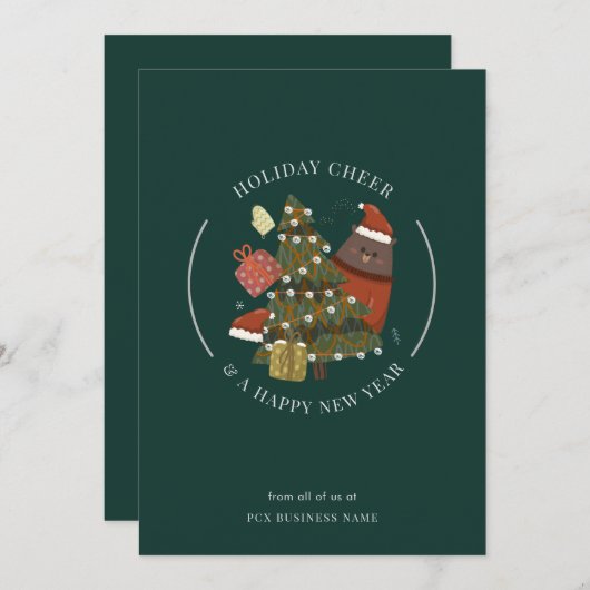 Zakelijke Kerstmis Modern grillig Corporate Feestdagenkaart (Voorkant / Achterkant)