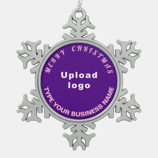 Zakelijke kerstPaars Tin Sneeuwvlok Ornament (Voorkant)