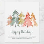 Zakelijke kerstpijnbomen wijn etiket (Enkel label)