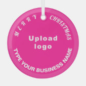 Zakelijke kerstroze cirkel glazen versiering glas ornament (Voorkant)