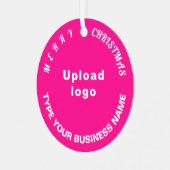 Zakelijke kerstroze cirkel metaalversiering metalen ornament (Voorkant links)