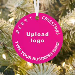 Zakelijke kerstroze cirkel metaalversiering metalen ornament