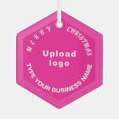 Zakelijke kerstroze glazen hexagon-versiering glas ornament (Voorkant)