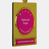 Zakelijke kerstroze op verguld banner ornament (Rechts)