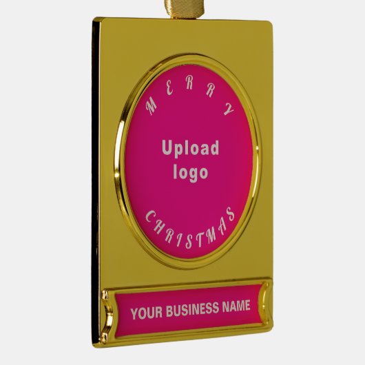 Zakelijke kerstroze op verguld banner ornament (Rechts)