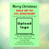 Zakelijke Kerstsale op Licht Groen Raamsticker (Vel 3)