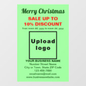 Zakelijke Kerstsale op Licht Groen Raamsticker (Vel)