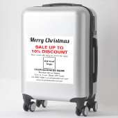 Zakelijke Kerstsale op Witte Vinyl Sticker (Koffer)