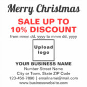 Zakelijke Kerstsale op Witte Vinyl Sticker (Voorkant)