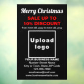 Zakelijke Kerstsale op Zwarte Raamfolie Raamsticker (Vel 3)