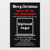 Zakelijke Kerstsale op Zwarte Raamfolie Raamsticker (Vel)