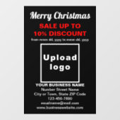 Zakelijke Kerstsale op Zwarte Ruitfolie Raamsticker (Vel)