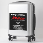 Zakelijke Kerstsale op Zwarte Vinyl Sticker (Koffer)