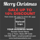 Zakelijke Kerstsale op Zwarte Vinyl Sticker (Voorkant)