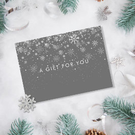 Zakelijke Kerstsneeuwvlokken Cadeaubon Kortingskaartje