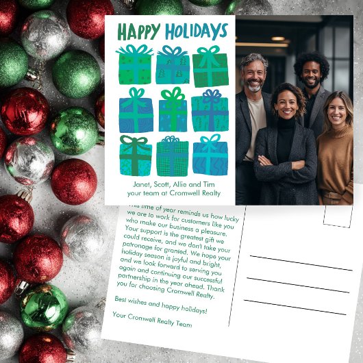 Zakelijke Kerstvakantie Aangepaste Foto Briefkaart