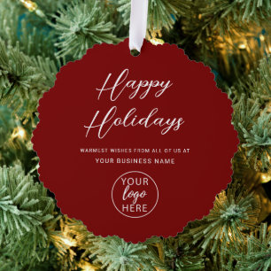 Zakelijke kerstvakantie ornament kaart
