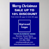 Zakelijke kerstverkoop op blauw Poster (Voorkant)