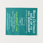 Zakelijke kerstverkoop op Blauwgroen groen tapijt Wandkleed (Voorkant (horizontaal))