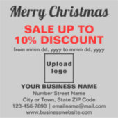 Zakelijke kerstverkoop op grijze vinyl Sticker (Voorkant)