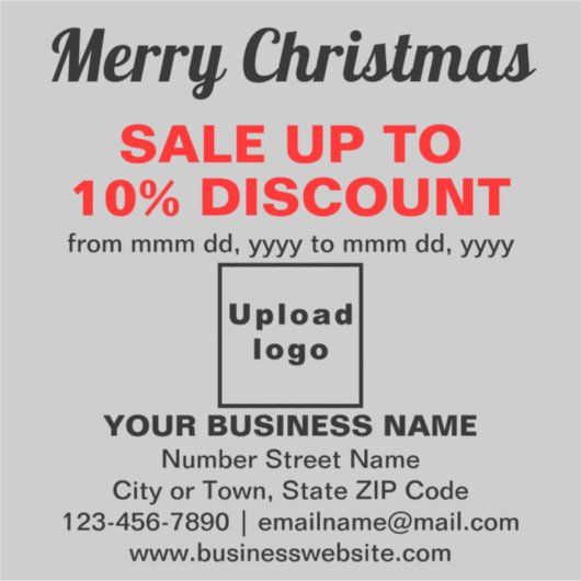 Zakelijke kerstverkoop op grijze vinyl Sticker (Voorkant)