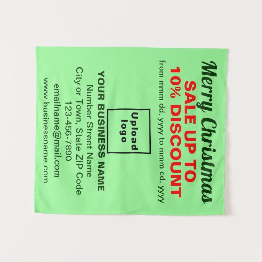 Zakelijke kerstverkoop op licht groen tapijt wandkleed (Voorkant (horizontaal))