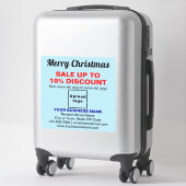 Zakelijke kerstverkoop op lichtblauw vinyl sticker (Koffer)