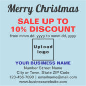 Zakelijke kerstverkoop op lichtblauw vinyl sticker (Voorkant)