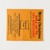 Zakelijke kerstverkoop op Oranje kleur Tapestry Wandkleed (Voorkant (horizontaal))