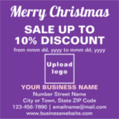 Zakelijke kerstverkoop op Paarse vinyl Sticker (Voorkant)