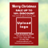 Zakelijke kerstverkoop op rode raambekleding raamsticker (Vel 3)