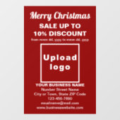 Zakelijke kerstverkoop op rode raambekleding raamsticker (Vel)