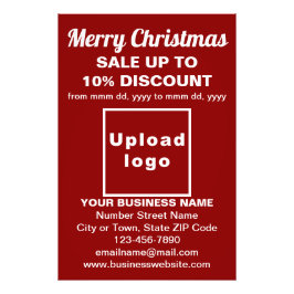 Zakelijke kerstverkoop op rood fotopapier foto afdruk