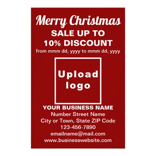 Zakelijke kerstverkoop op rood fotopapier foto afdruk (Voorkant)