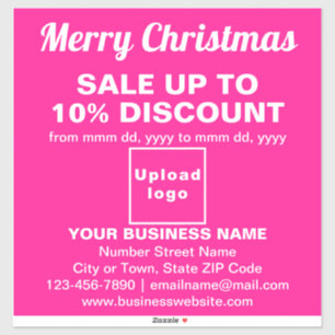 Zakelijke Kerstverkoop op Roze Vinyl Sticker